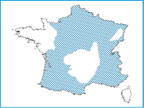 Répartition des communautés à chara spp. en France